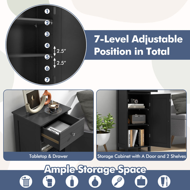 Sleek Modern Bathroom Storage Cabinet with Adjustable Shelves