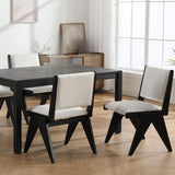 Rural Farmhouse Wooden Dining Chairs with Velvet Cushions