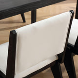 Rural Farmhouse Wooden Dining Chairs with Velvet Cushions