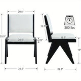 Rural Farmhouse Wooden Dining Chairs with Velvet Cushions