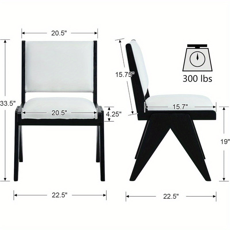 Rural Farmhouse Wooden Dining Chairs with Velvet Cushions