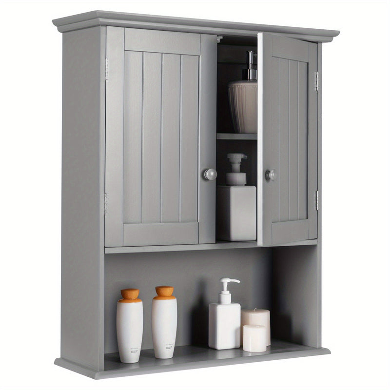 Space-Saving Wall-Mounted Bathroom Storage Cabinet with Adjustable Shelves