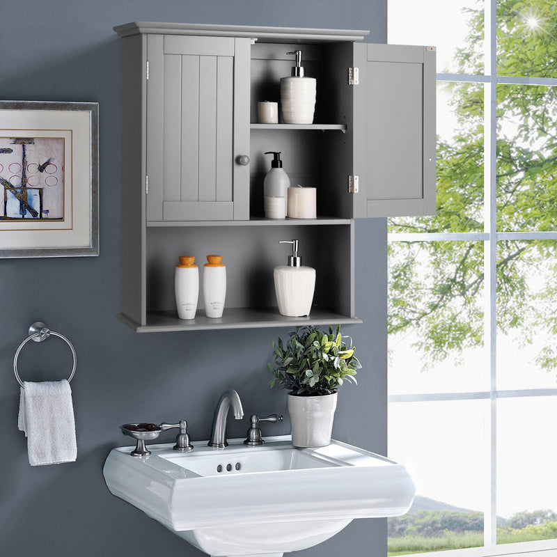 Space-Saving Wall-Mounted Bathroom Storage Cabinet with Adjustable Shelves