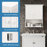 Space-Saving Wall-Mounted Bathroom Storage Cabinet with Adjustable Shelves