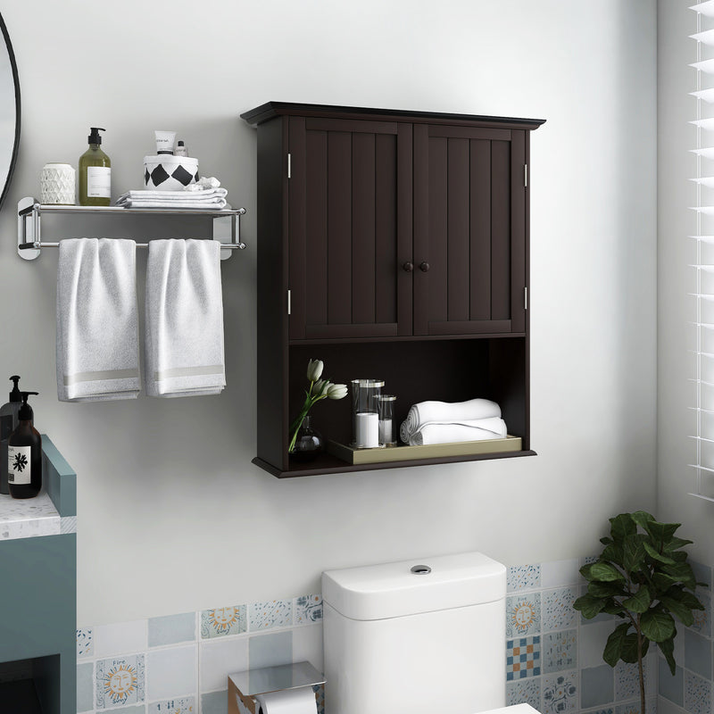 Space-Saving Wall-Mounted Bathroom Storage Cabinet with Adjustable Shelves
