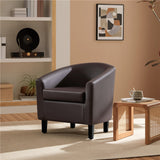 Modern PU Leather Barrel Accent Chair for Stylish Living Spaces