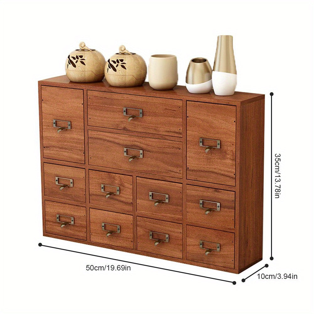 Vintage 12 Drawer Cosmetics Storage Organizer for Home and Office