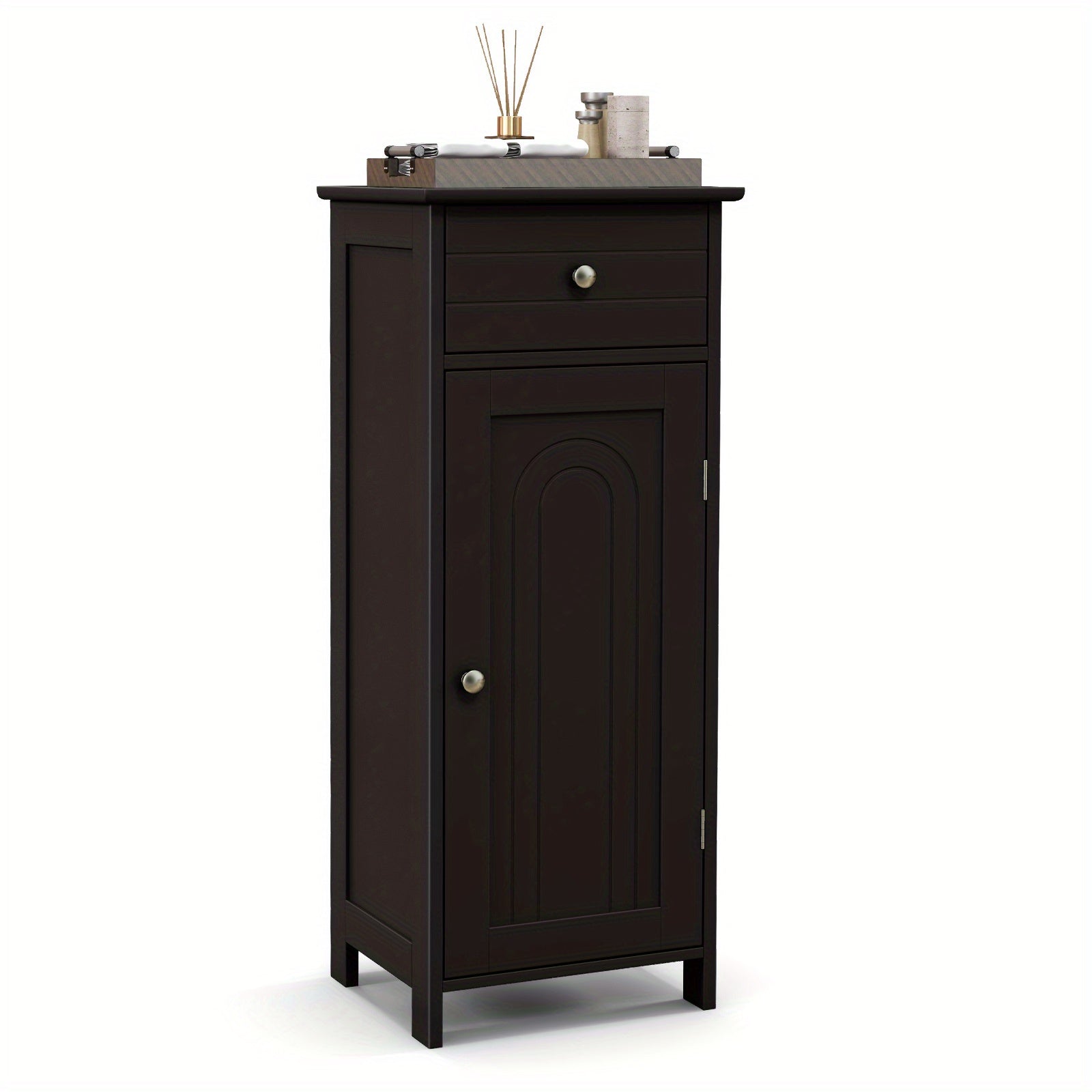 Modern Freestanding Bathroom Floor Cabinet with Adjustable Shelves
