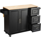 Rolling Kitchen Island Cart with Drop Leaf and Ample Storage