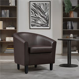 Modern PU Leather Barrel Accent Chair for Stylish Living Spaces