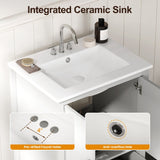 Modern Bathroom Vanity Sink Cabinet with Fluted Drawers