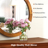 Rustic Wall Mounted Decorative Mirror with Solid Acacia Frame