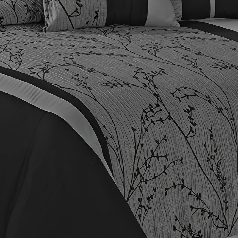 Luxurious 7 Piece Jacquard Microfiber Comforter Set