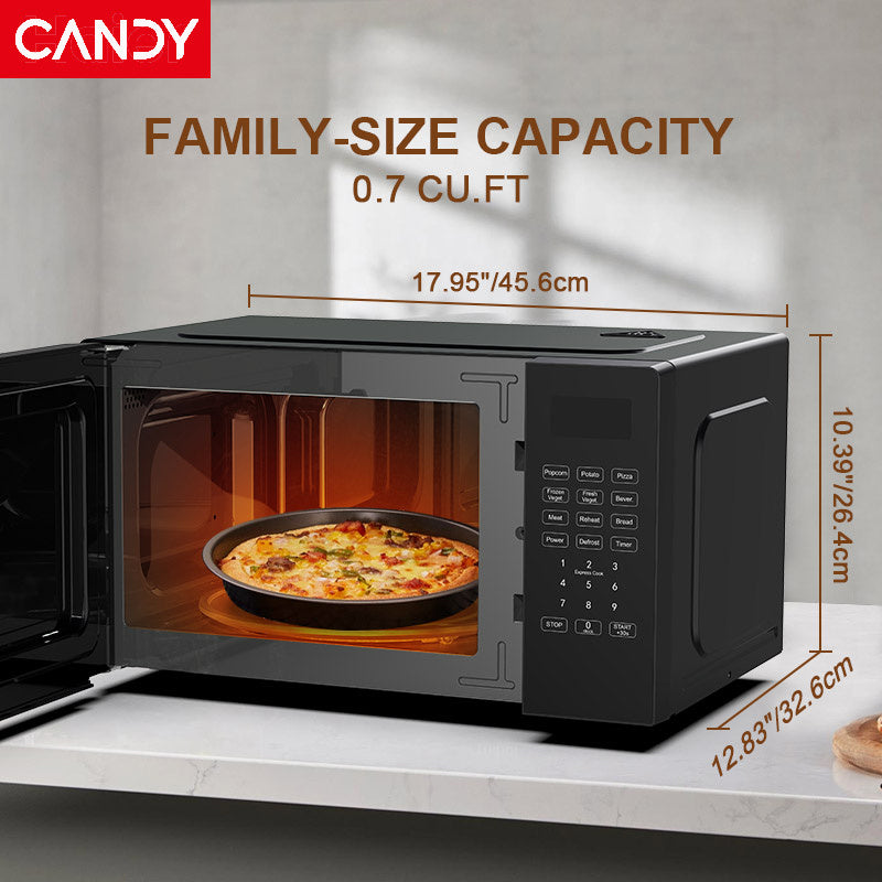 Candy Compact Countertop Microwave with 9 Cooking Presets