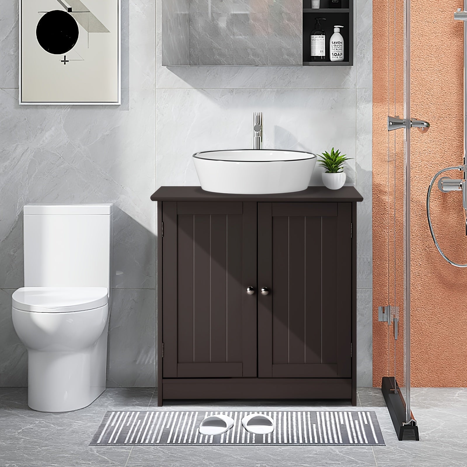 Traditional Under Sink Storage Vanity Cabinet for Organized Bathrooms