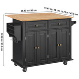 VEVOR Kitchen Island Cart with Drawer and Rolling Storage Shelves