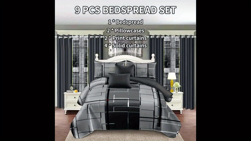 Elegant 9 Piece Bedding Set for Stylish Bedroom Makeover