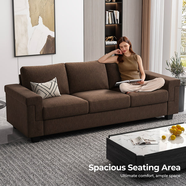 Modern 3 Seater Sofa Couch with Detachable Cover for Living Room