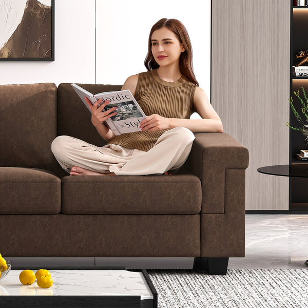 Modern 3 Seater Sofa Couch with Detachable Cover for Living Room