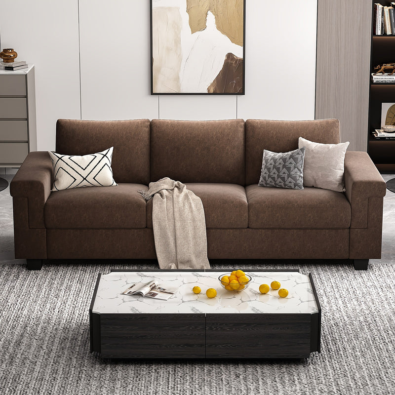 Modern 3 Seater Sofa Couch with Detachable Cover for Living Room