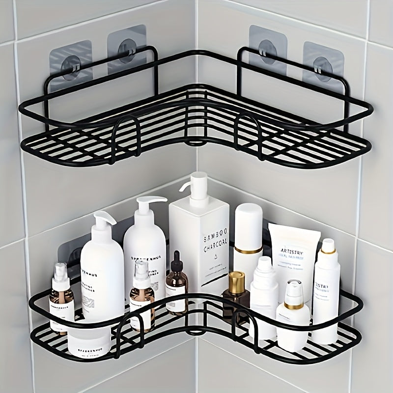 Wall-Mounted Corner Shelves for Modern Bathroom Organization