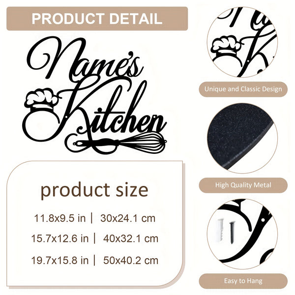 Custom Metal Kitchen Wall Decor with Chef Design