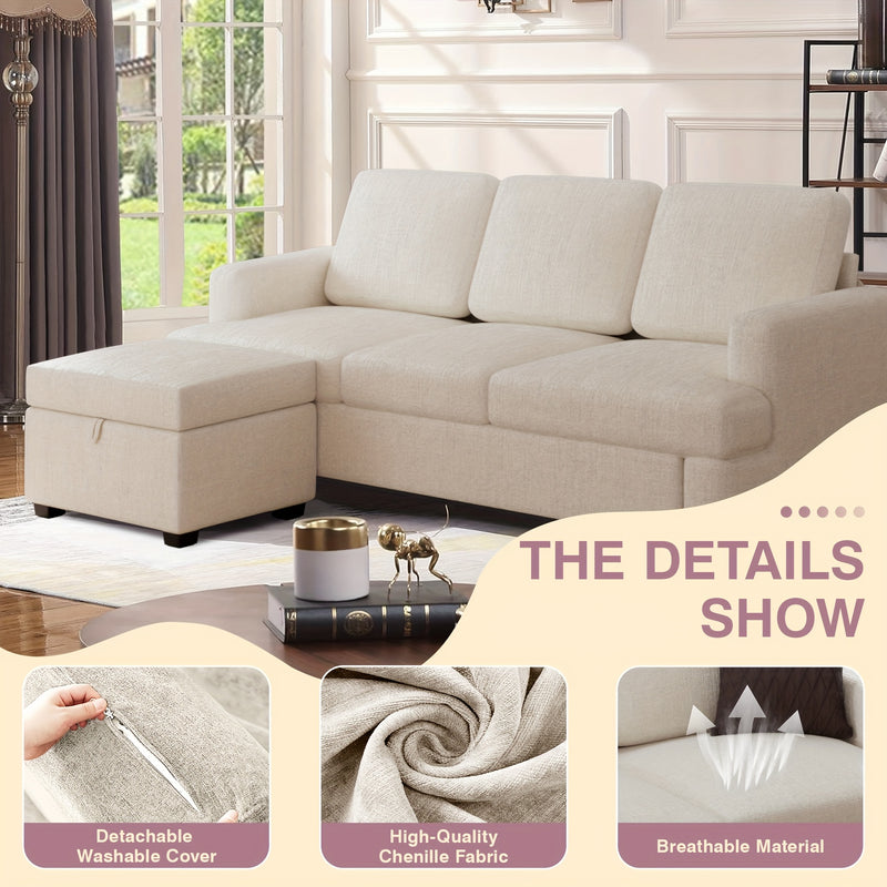 Actflame Modern Modular Sectional Cloud Couch With Ottoman