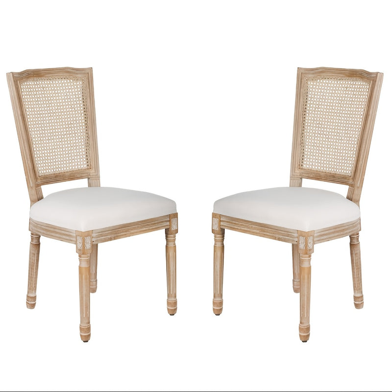 Polar Aurora Beige Fabric Dining Chairs Set of Four