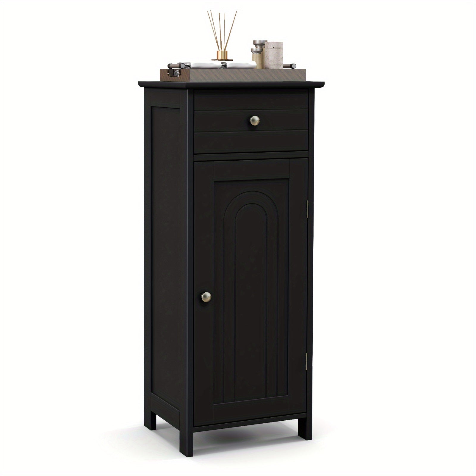 Modern Freestanding Bathroom Floor Cabinet with Adjustable Shelves