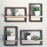 Multi-Functional Black Wood Wall Shelf Set for Home Decor