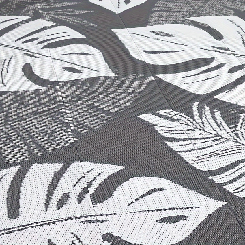 Washable Outdoor Waterproof Floral Print Area Rug for Camping