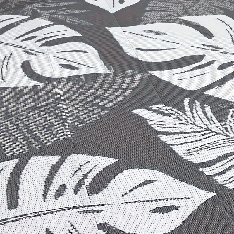 Washable Outdoor Waterproof Floral Print Area Rug for Camping