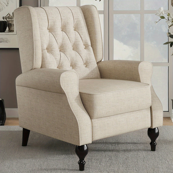 LUXOAK Mid Century Tufted Wingback Recliner Chair for Comfort