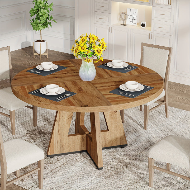 Rustic Round Farmhouse Dining Table for Cozy Family Meals