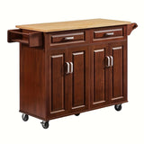 Mobile Kitchen Island Cart With Storage And Towel Rack