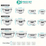 Airtight Glass Food Storage Container Set with Flip Top Lids