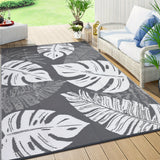Washable Outdoor Waterproof Floral Print Area Rug for Camping