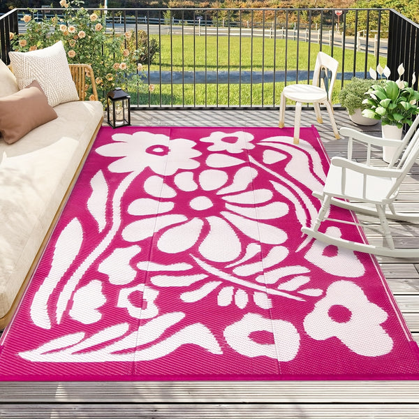 Reversible Outdoor Rug for Camping Beach Garden and Picnics