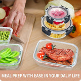 Glass Meal Prep Containers with Leak-proof Lids for Easy Storage