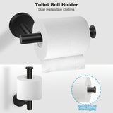 Matte Black Bathroom Hardware Set Stainless Steel Accessories Kit