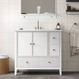Modern Bathroom Vanity Sink Cabinet with Fluted Drawers
