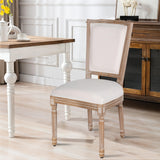 Polar Aurora Beige Fabric Dining Chairs Set of Four