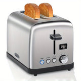 Stainless Steel Digital Toaster with LCD Display and Shade Settings