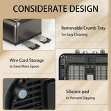 Stainless Steel Digital Toaster with LCD Display and Shade Settings