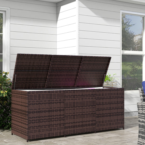 Outsunny Outdoor Storage Box with Pneumatic Lift for Versatile Use