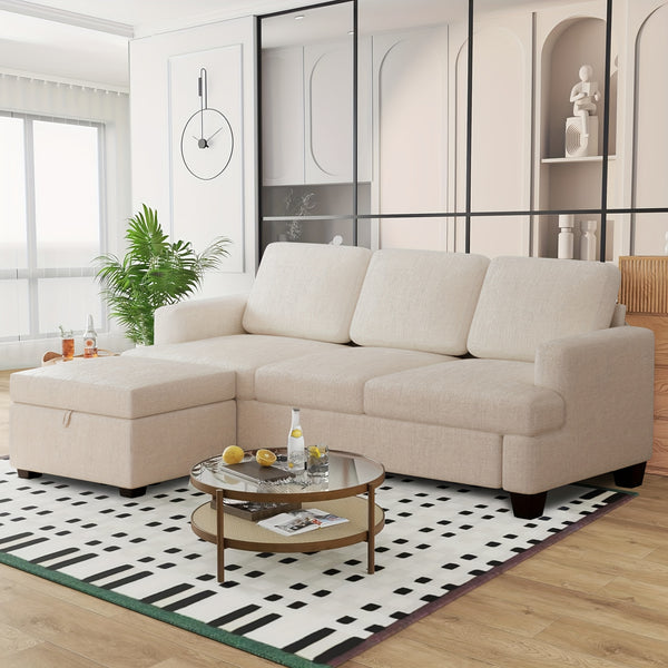 Actflame Modern Modular Sectional Cloud Couch With Ottoman