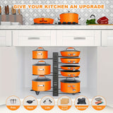 Adjustable 8-Tier Pot and Pan Organizer Rack for Kitchens