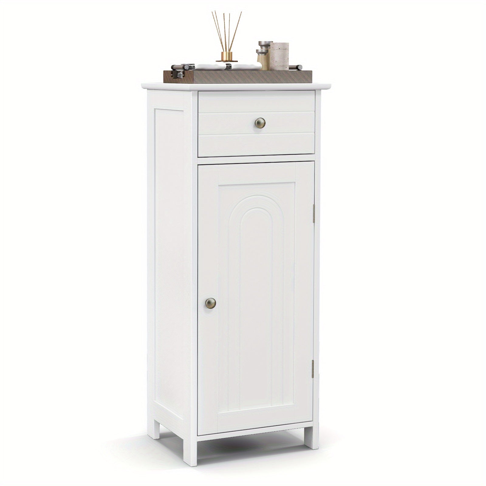 Modern Freestanding Bathroom Floor Cabinet with Adjustable Shelves