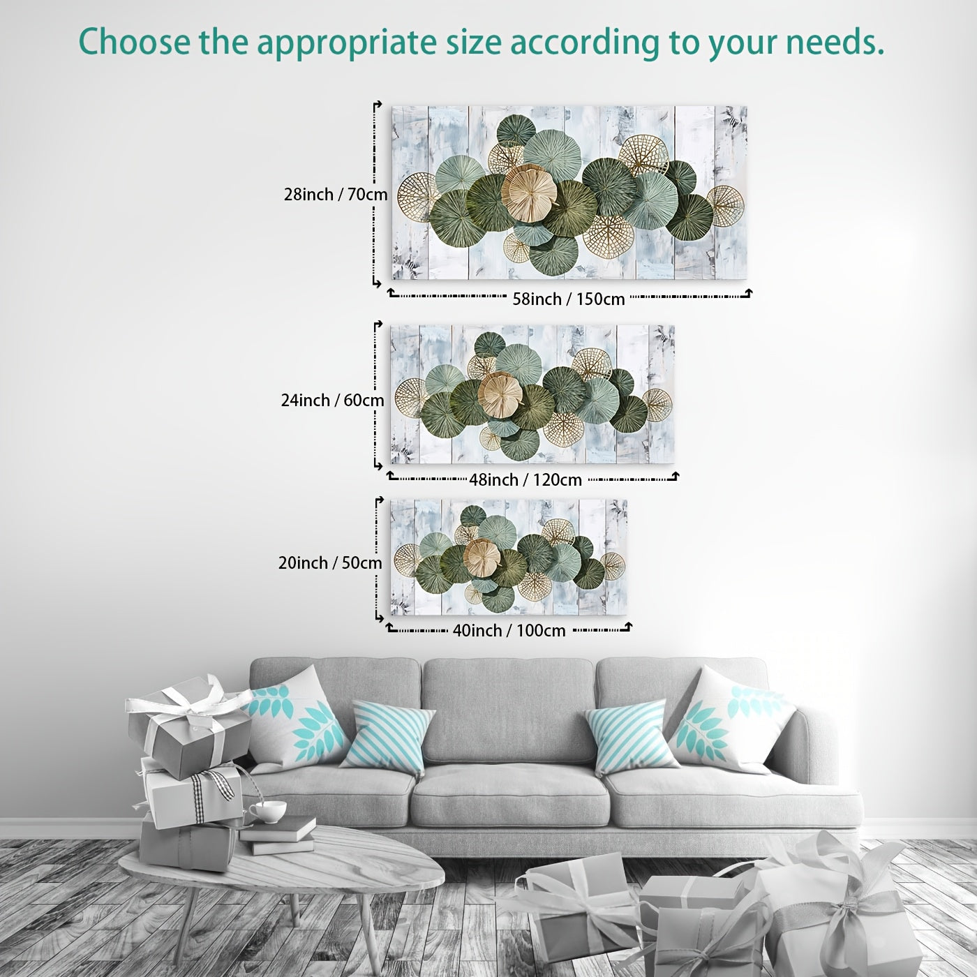 Mirrors and Frames/Abstract Green Canvas Wall Art for Modern Home Decoration