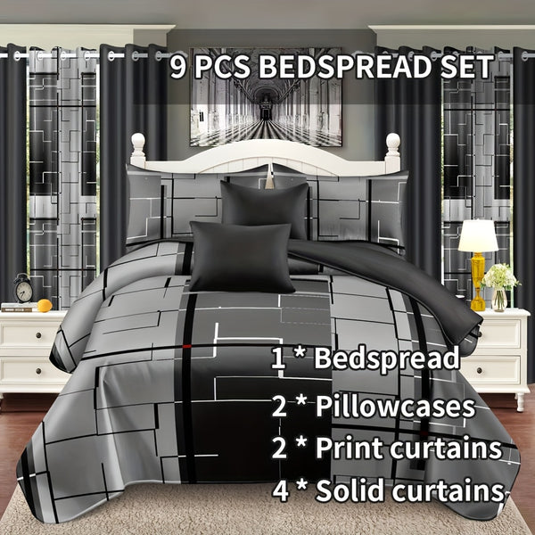 Elegant 9 Piece Bedding Set for Stylish Bedroom Makeover